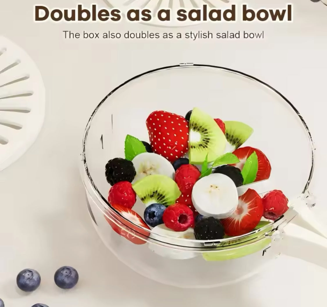 Foldable Fruit Drain Basket With Lid/Vegetable Washing Bowl